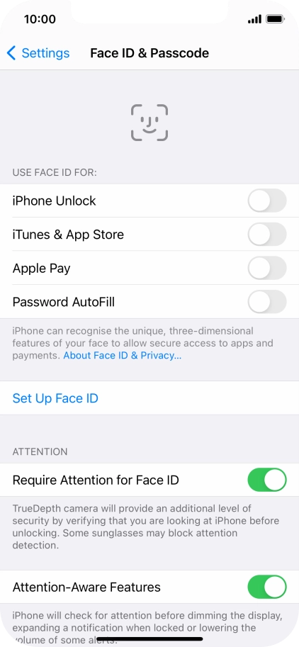 Press Set Up Face ID.