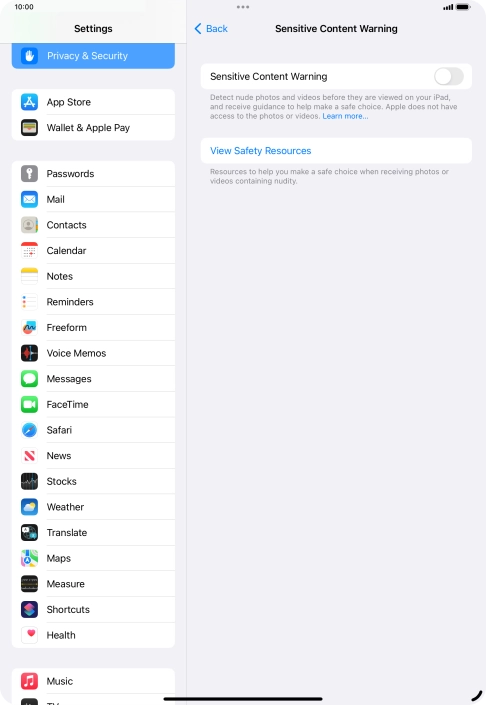Press the indicator next to 