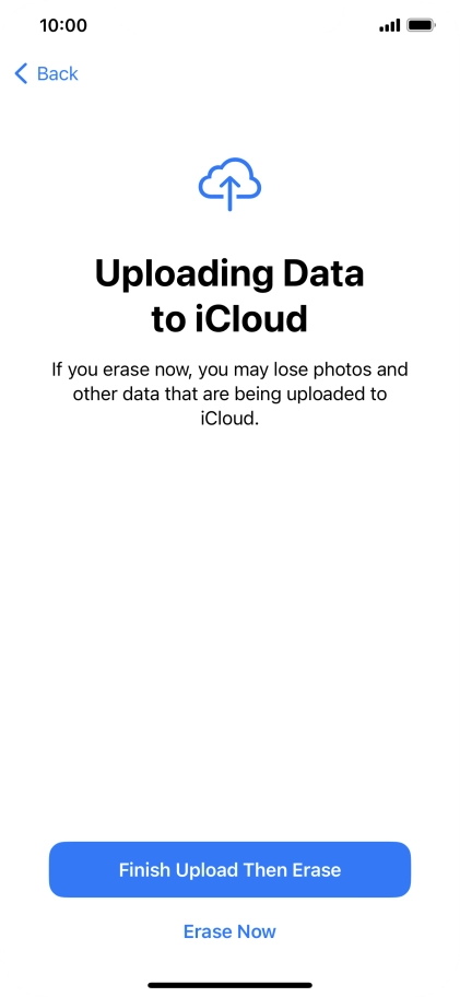 Press the required setting.