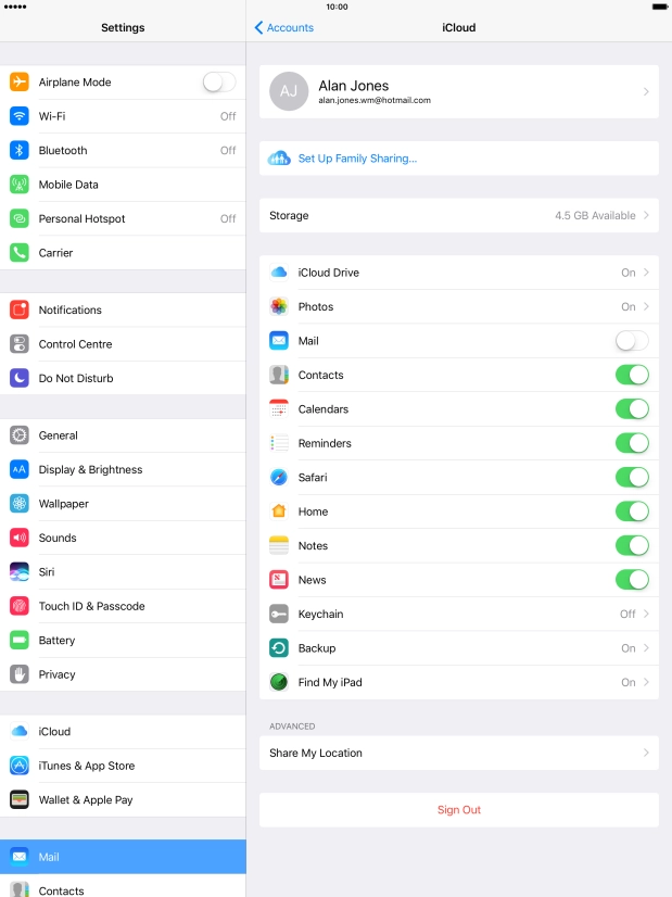 Press the indicator next to 