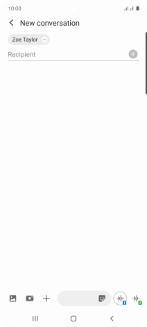 Press the text input field and write the text for your text message.