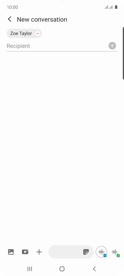 Press the text input field and write the text for your text message.