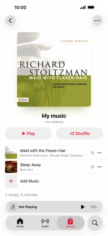 Go to the required category or playlist and press the required audio file.