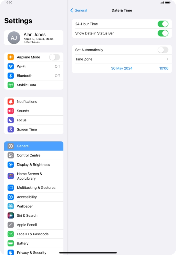 Press the indicator next to 