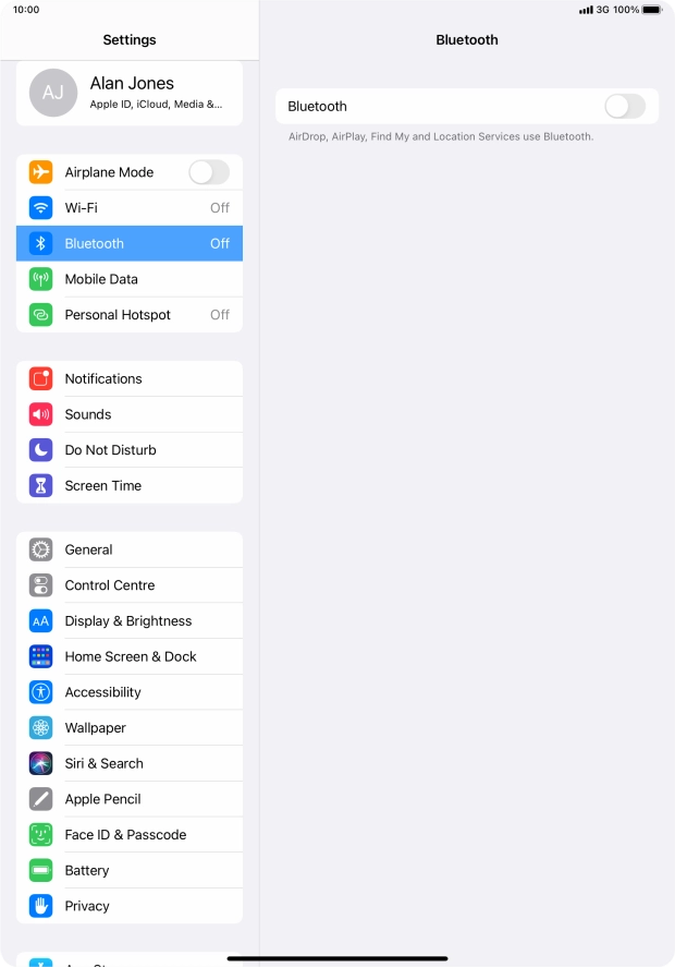 Press the indicator next to 