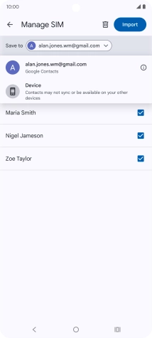 Press the required Google account.