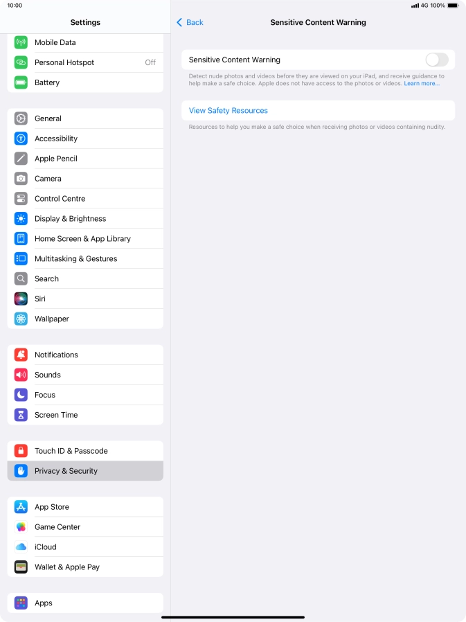 Press the indicator next to 