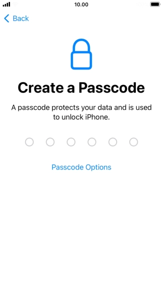 Press Passcode Options.