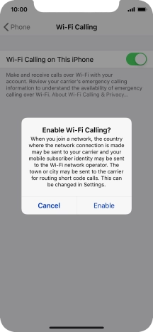If you turn on the function, press Enable.