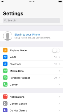 Press Sign in to your iPhone.