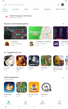 Slide your finger right starting from the left side of the screen.