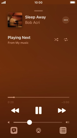 Press the shuffle icon to turn the function on or off. Press the shuffle icon to turn the function on or off.