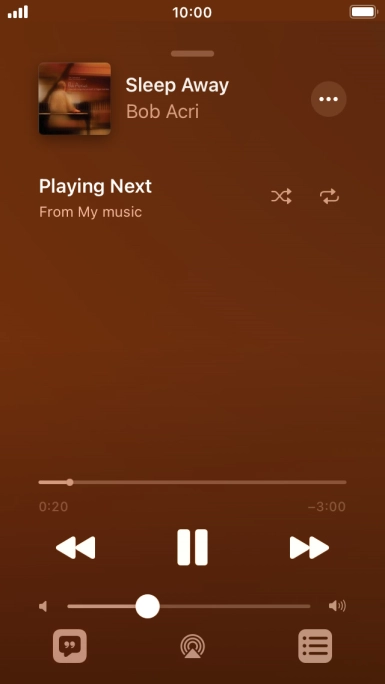 Press the shuffle icon to turn the function on or off. Press the shuffle icon to turn the function on or off.