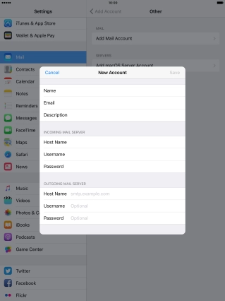 Press Host Name and key in the name or IP address of your email provider's outgoing server. Please note that if you can't send email messages when using your email provider's outgoing server, key in smtp.vodafone.net.au (Vodafone's outgoing server).