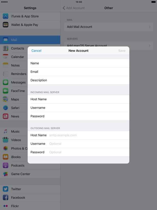 Press Host Name and key in the name or IP address of your email provider's outgoing server. Please note that if you can't send email messages when using your email provider's outgoing server, key in smtp.vodafone.net.au (Vodafone's outgoing server).