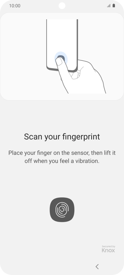Follow the instructions on the screen to create the phone lock code using your fingerprint.