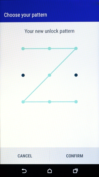 Repeat the selected phone lock code and press CONFIRM.