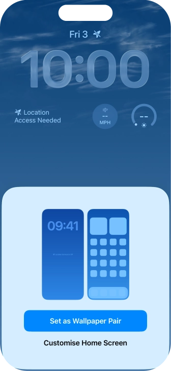To use the same colour theme on the home screen, press Set as Wallpaper Pair.
