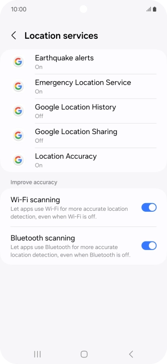 Press Location Accuracy.