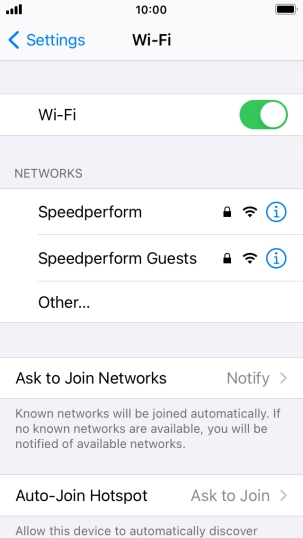 Press the required Wi-Fi network and key in the password for the Wi-Fi network.