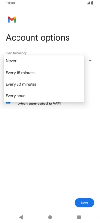 Press the required setting.