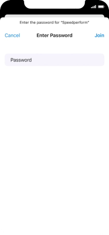 Key in the password for the Wi-Fi network and press Join.