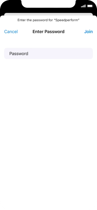 Key in the password for the Wi-Fi network and press Join.