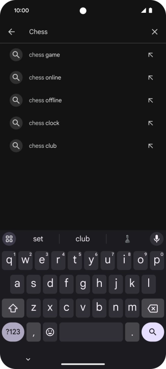 Key in the name or subject of the required app and press the search icon.