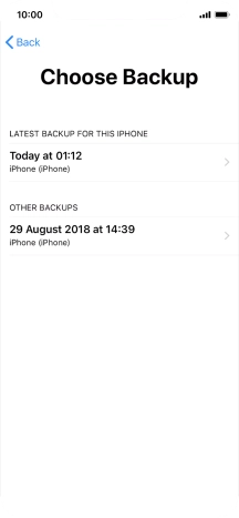 Press the required backup and your phone restores the content of the selected backup. Subsequently, follow the instructions on the screen to set up your phone and prepare it for use.