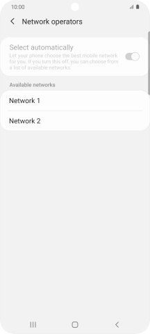 Press the required network.