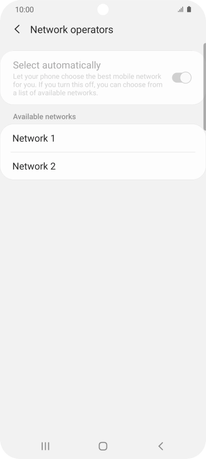Press the required network.
