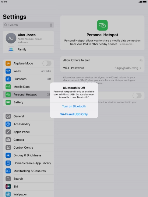 If Wi-Fi is turned on, press Wi-Fi and USB Only. If Wi-Fi is turned on, press Wi-Fi and USB Only.