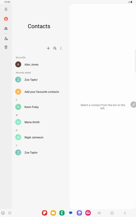 Slide your finger right starting from the left side of the screen.