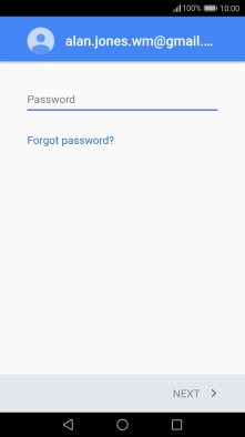 Press Password and key in the password for your Google account.