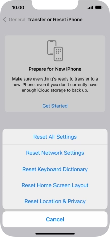 Press Reset All Settings.