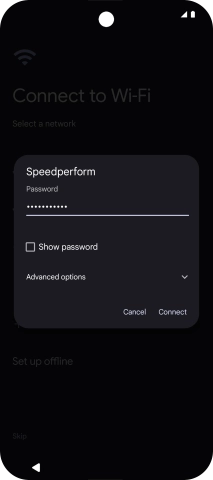 Key in the password for the Wi-Fi network and press Connect.