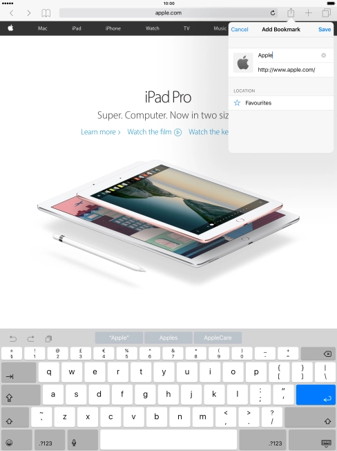 Key in the required name of the bookmark and press Save.