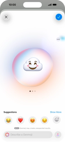 Slide your finger right or left on the screen to see the generated results.