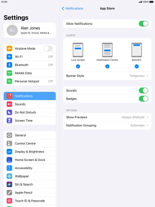 Press the indicator next to 