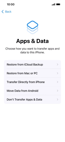 Press Don't Transfer Apps & Data and follow the instructions on the screen to finish the activation.