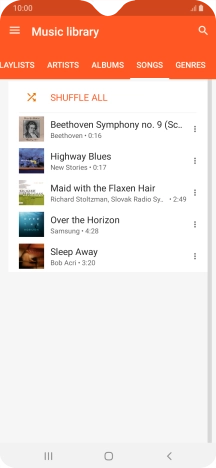 Press the required audio file.