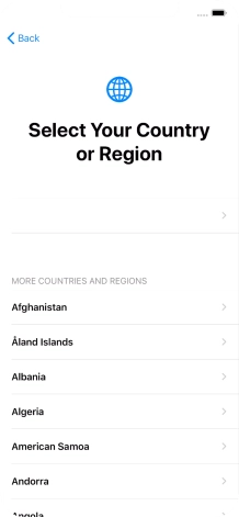 Press the required country or area.
