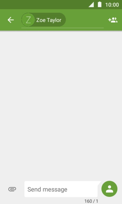Press the text input field and write the text for your text message.