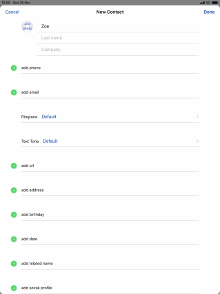 Press Last name and key in the last name.