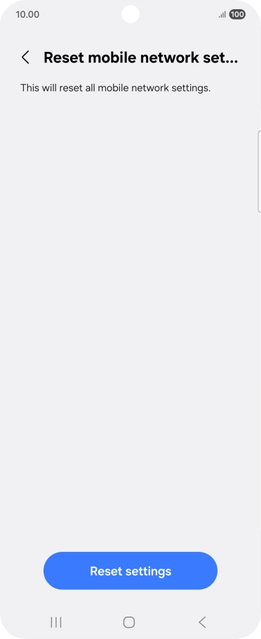 Press Reset settings.