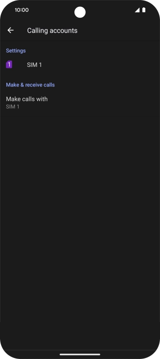 Press the name of the SIM.