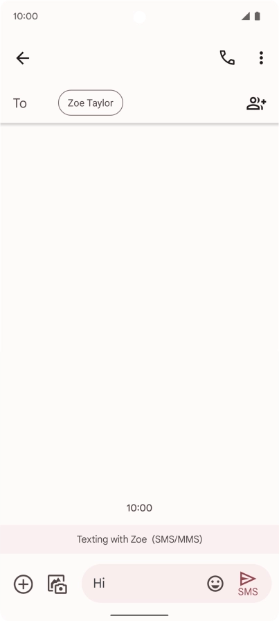 Press the send icon when you've finished your text message.