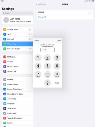 Key in your PIN and press Done.