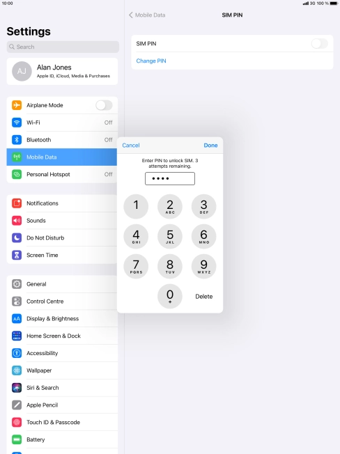 Key in your PIN and press Done.