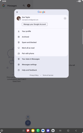 Press Messages settings.